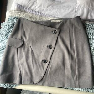 Abercrombie & Fitch tailored wrap mini skirt in light grey | NWOT